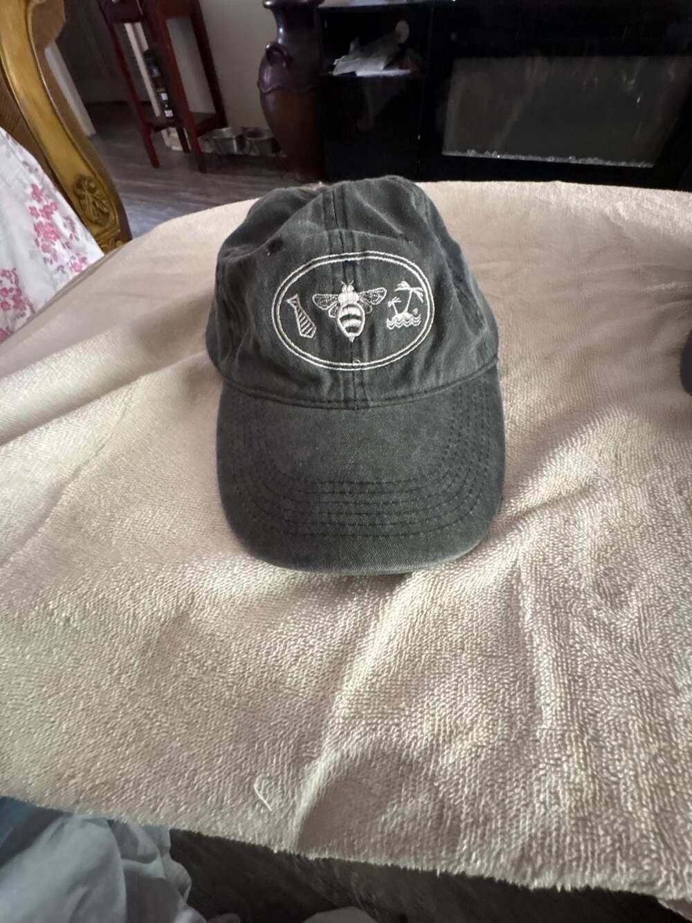 Kaufman Bee Icon Embroidered Distressed Baseball Cap